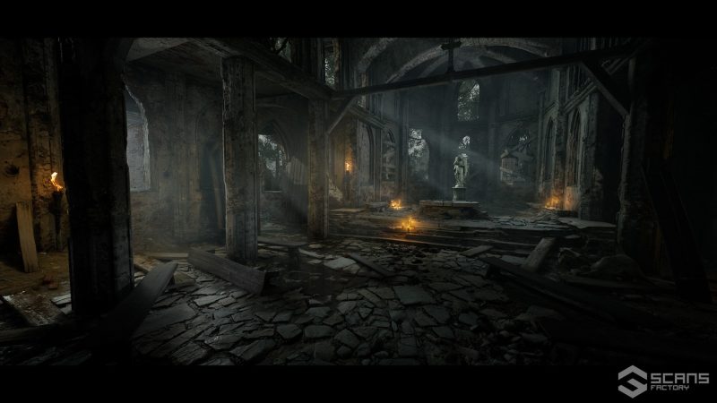 中世纪奇幻黑暗森林场景 Medieval Fantasy Ruins – Dark Forest Environment