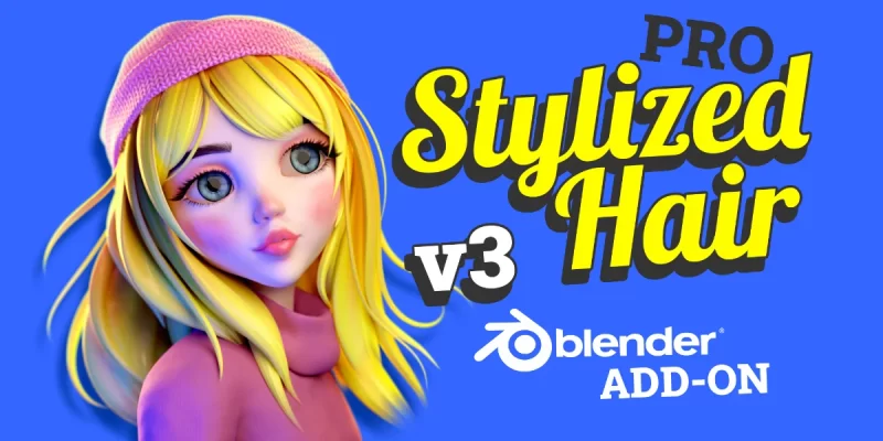 Stylized Hair PRO v3 – Blender 发型编辑