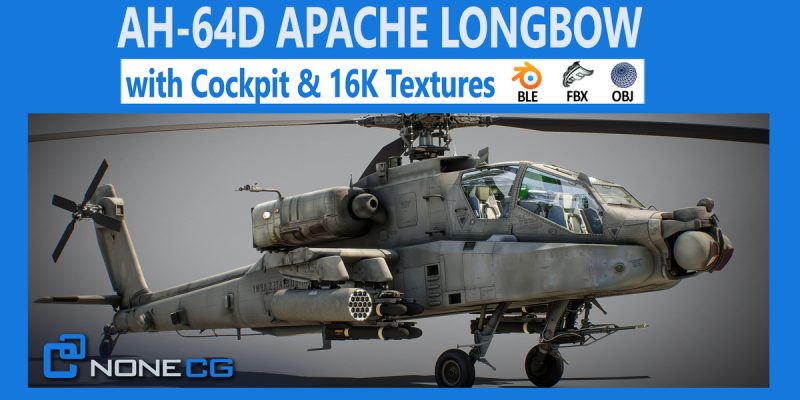 Ah-64D 阿帕奇长弓直升机带驾驶舱 By Nonecg