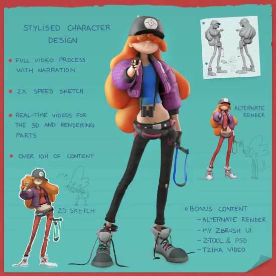 Gumroad – 2D 和 3D 风格化角色设计 – Alex Negrea