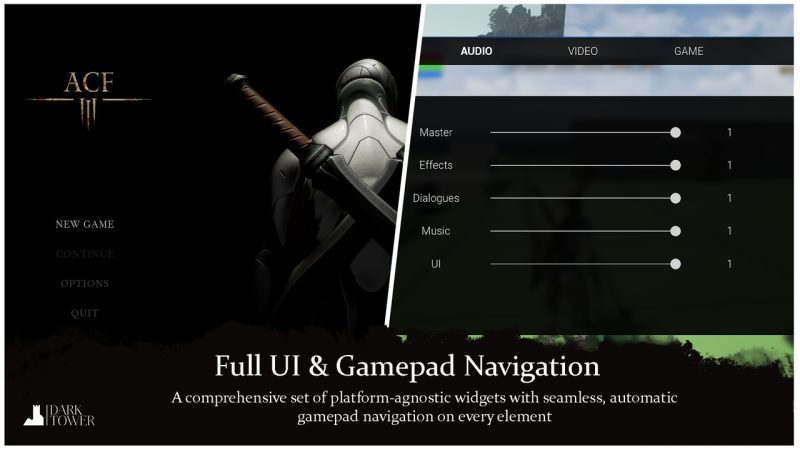 游戏手柄导航和UI框架 – Ascent UI Tools – Gamepad Navigation & UI Framework