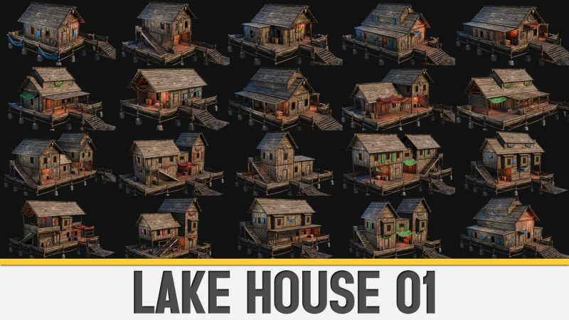 湖畔别墅01（含室内） – LAKE HOUSE 01 with INTERIORS 4K PBR