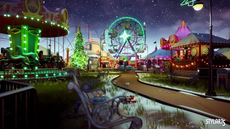 圣诞主题游乐园3D模型 – Stylized Christmas Amusement Park