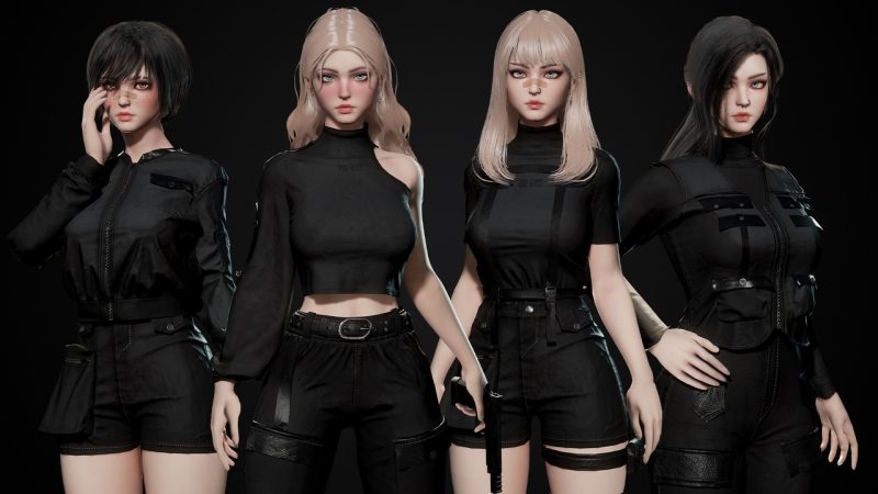 科技风女孩角色模型 – Techwear Girls