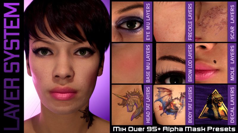 纹身与妆容分层系统 – Tattoo & Makeup Layer System