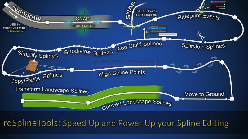 Unreal Engine高级样条线编辑插件 – rdSplineTools