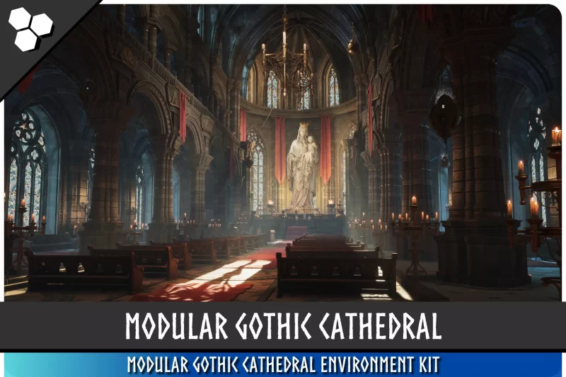 Unity Asset Modular Gothic Cathedral（哥特式大教堂、模块化大教堂）v1.0