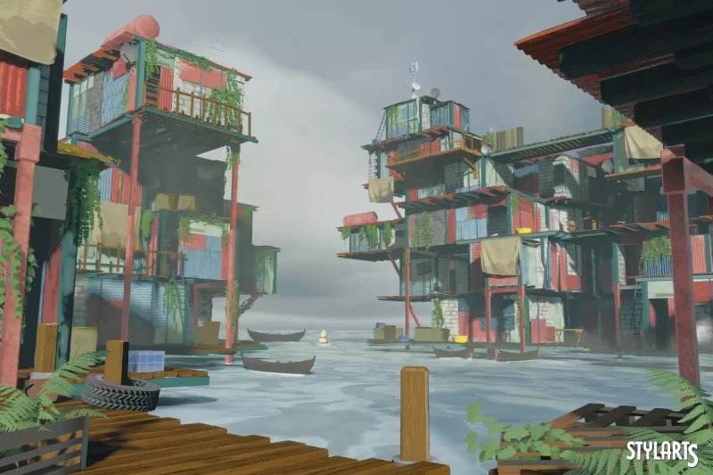 Unity Asset Stylized Floating Slums v1.0