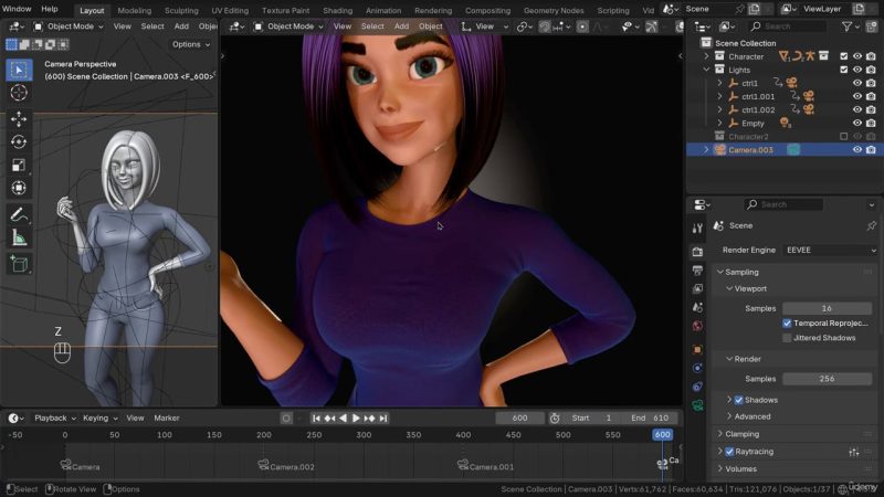 Blender 4.5 中的风格化3D角色创建