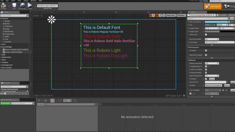 Horizon UI插件 – Horizon UI Plugin (DialogueMsgTextBlock and Flipbook)