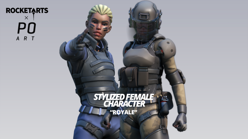 风格化女性士兵角色 – Stylized Military Female