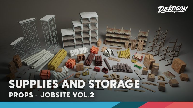 作业现场 VOL.2 – 模块化存储与物资套装 – Jobsite VOL.2 – Modular Storage and Supplies (Nanite & Low Poly)