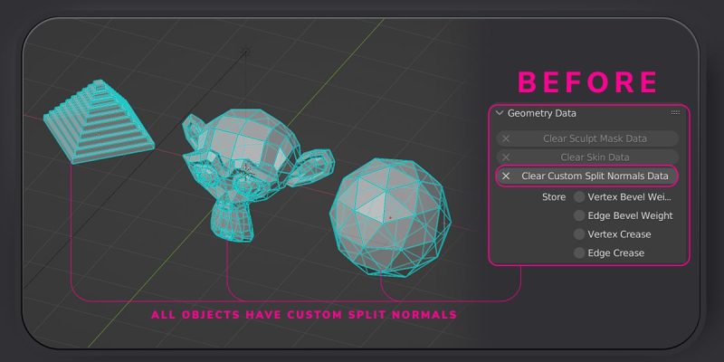 助手操作：清除所有选中自定义分割法线 v1.0.5