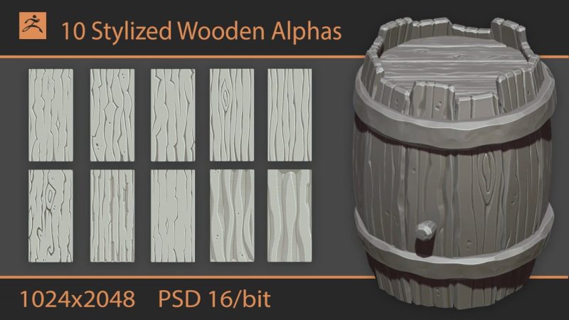 风格化木质字母