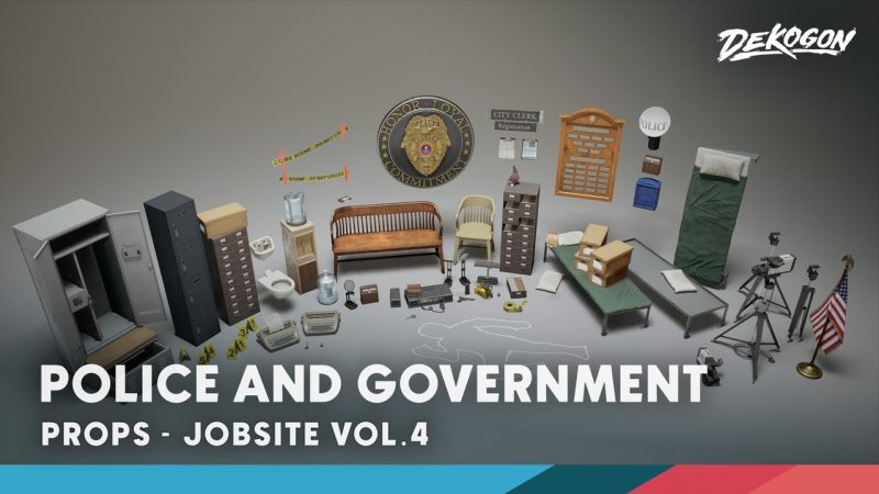 警察局场景资产集VOL.4 AAA级写实游戏环境模型 – Jobsite VOL.4 – Police Station