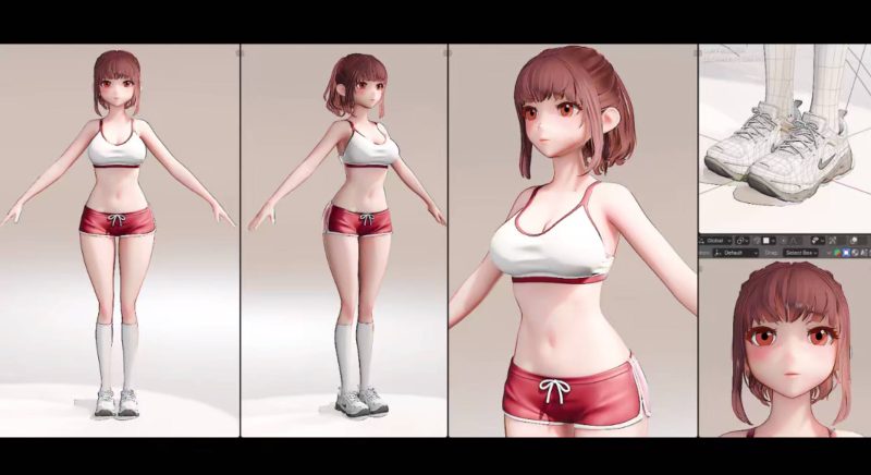 动漫跑步 – Blender 建模全过程视频