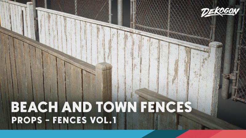围栏 VOL.1 – 海滩与城镇模块化（Nanite与低多边形） – Fences VOL.1 – Beach and Town Modular (Nanite and Low Poly)